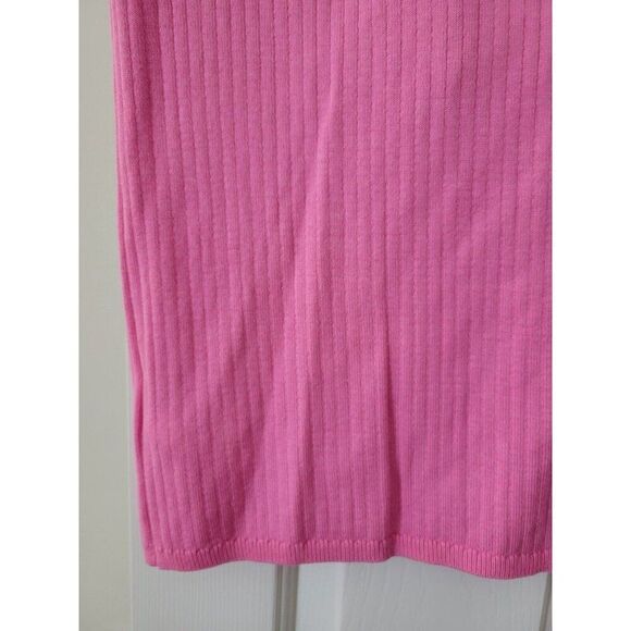 FREE PEOPLE Sz S SKYLINE RIBBED MIDI SKIRT WITH SLIT IN PINK FIREWORKS - Picture 9 of 9